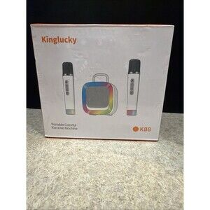 NEW Kinglucky K88 Portable colorful karaoke machine w/ 2 microphones
